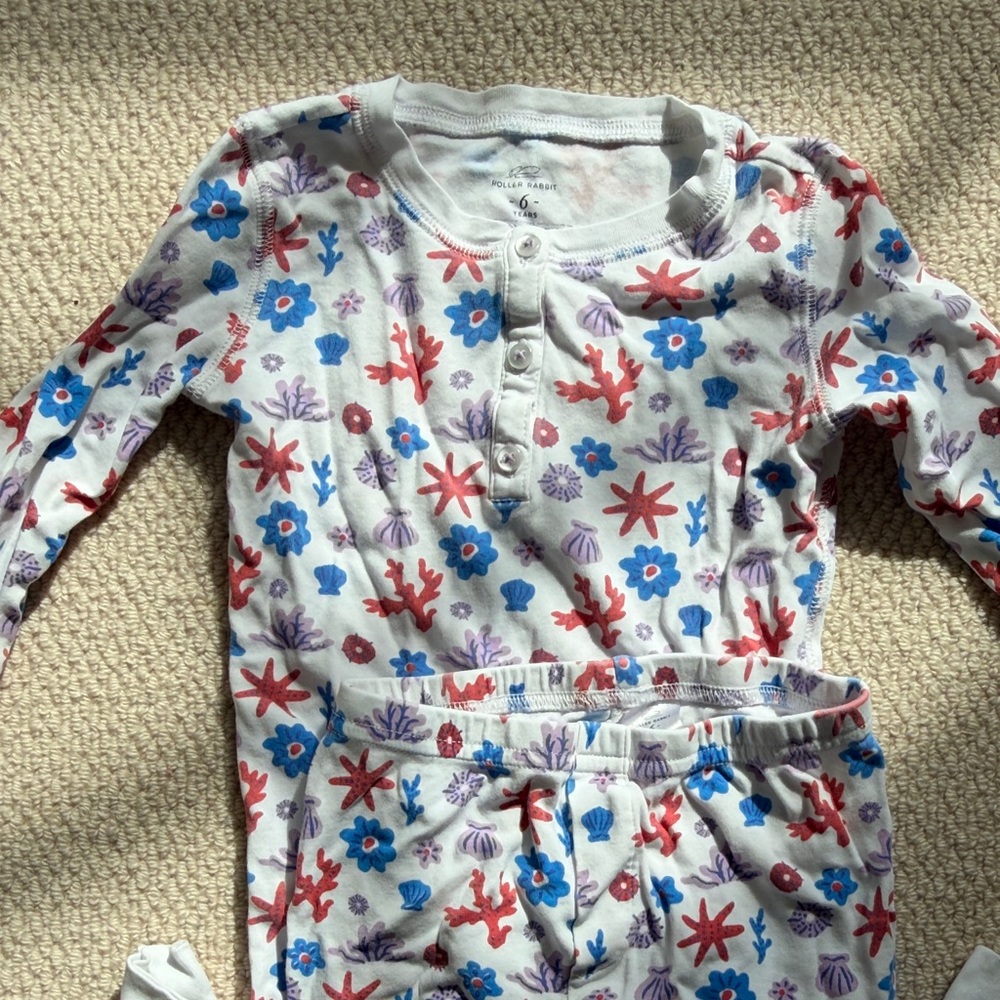 Roller Rabbit Kids' White Floral Pajama Top
